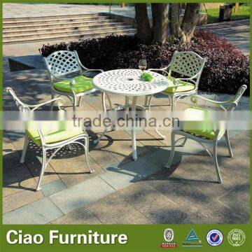 KD chairs & White table aluminium furniture