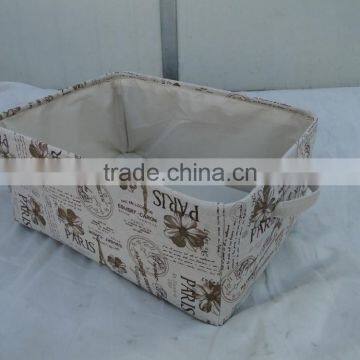 hot selling cloth storage basket with pattern and handle