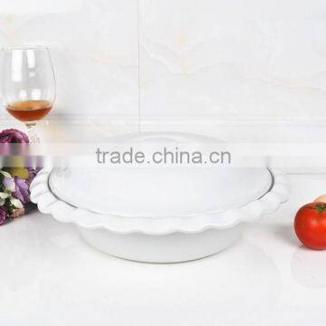 12" Round Porcelain Oven Tray With Lid photo-2