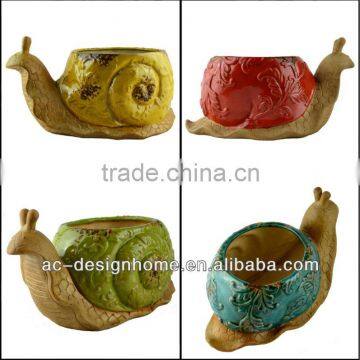 SMALL SNAIL SHAPE CERAMIC PLANTER