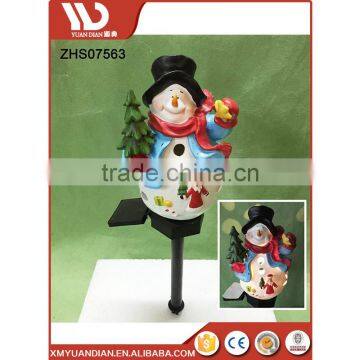 Wholesale Decoration Snowman Solar Stake Light Resin Christmas Ornaments Wholesale photo-3