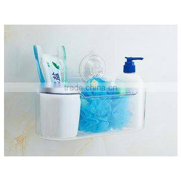 Plastic Transparent Bathroom Shelves With Sucker