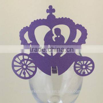 Party Favors Supplier Wine Glass Card Laser Cut Wedding Place Card photo-5