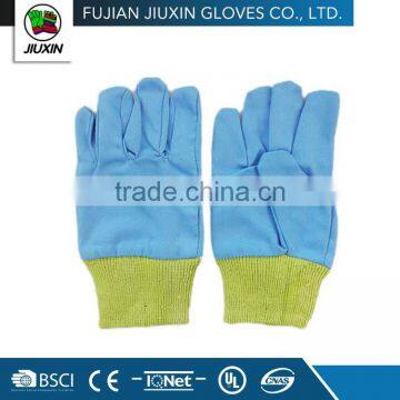 JX68C337 Protection knit wrist Children drill cotton garden gloves