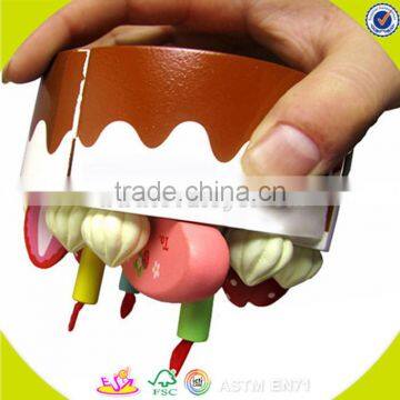 Wholesale Baby Wooden Birthday Cake Set Toy, Top Fashion Kids Wooden Chocolate Cake, Funny Wooden Birthday Cake Set Toy W10B101 photo-5