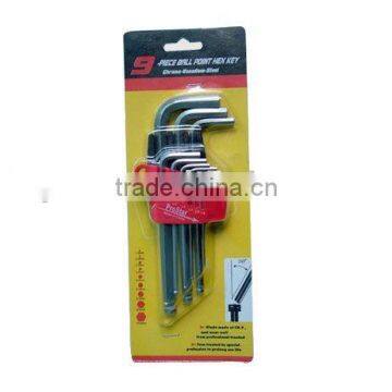 Hex key wrench with blister card packing