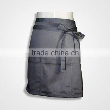 Alibaba China Apron Factory Pure Color 100 Cotton Bar Uniform Half Waist Apron