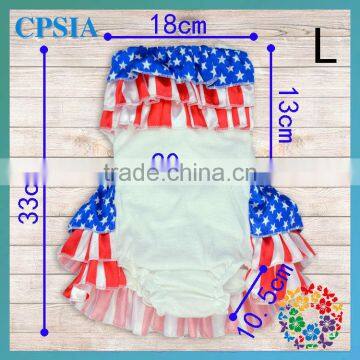 2015 Chevron Bubble bubble romper Sunsuit Ruffled Romper4th of july hallter rompers