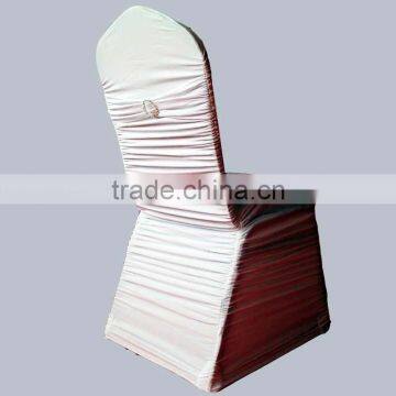 210 GSM Thick Ruffled Colorful Pleated Chair Cover With Band at Back photo-2