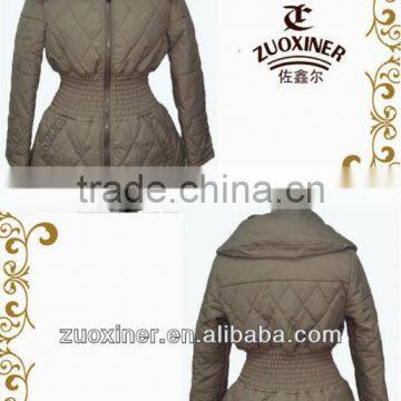 Women's quilted padding long jacket