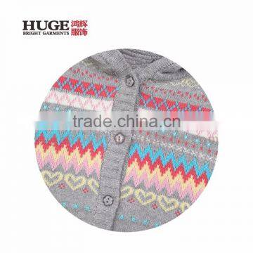 Hooded Long Sleeve 100% Cotton Knitting Girls Sweaters Collection photo-3