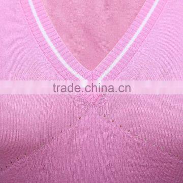 Contrast Trim Knitted Pullover With Short Sleeves and Empire Waist photo-3