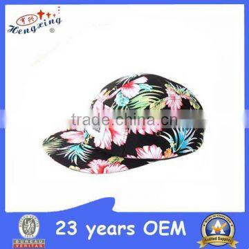 Fashion custom print pattern flower 5 panel hats/5 panel caps