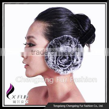 CX-EM-03K Fashion Winter Ladies Rex Rabbit Fur Earmuff photo-4