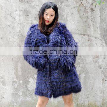 CX-G-A-180B Fashion Genuine Raccoon Fur Women Jacket for Winter