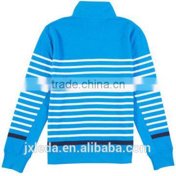 Cheap OEM Service Dry Fit Striped Quarter Zip Pullover Long Sleeve Polo Shirt photo-4