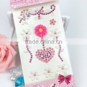 Special Gems Heart Rhinestone Pearl Sticker Self Adhesive Crystal Stickers For DIY photo-5