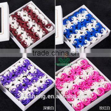 Wholesale Decorative Artificial Two-tone Rose Flower Soap Flower for Festival photo-2