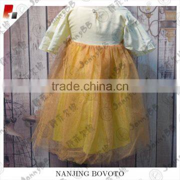 Wholesale Summer Girls Flower Print Wheat Embroideried Voile Dress Cotton Dress photo-4