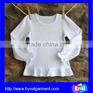 Wholesale White Plain Comfortable child clothing Custom Top Quality Child Long Sleeve T-shirt