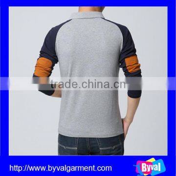 2016 New Fashion Slim Men's Shirts Long Sleeve Matched Polo Shirts for Man photo-2