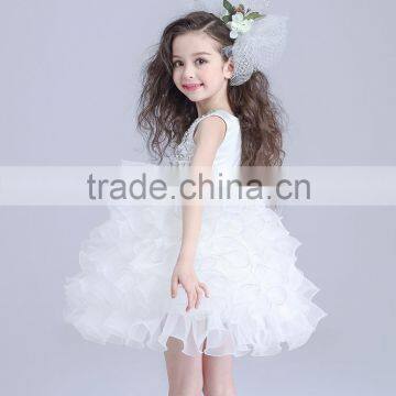 2017 8 Years Girl Dress Designs Cake Satin Dresses photo-6