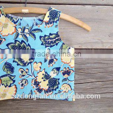 Crop Top Little Girl Clothes 2T - Girls Clothes Kids Clothes Tank Top Spring Summer Bright Floral High Low Shirt Toddler Boho photo-2