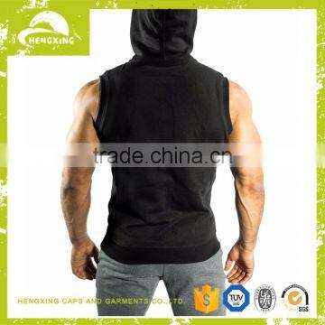 SLEEVELESS ZIP HOODIE,cheap Sleeveless Workout Hoodies,blank Mens Sleeveless Hoodie, photo-3