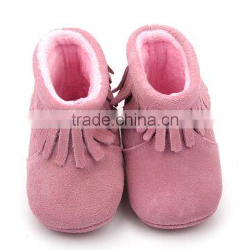 Wholesale baby moocsin shoes suede leather baby girl boots