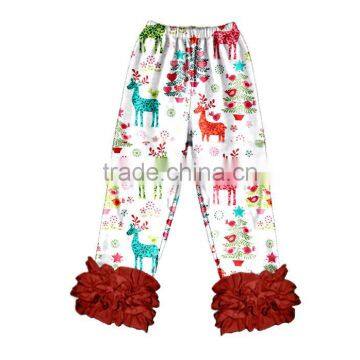 China Wholesale Girls Pants With Ruffle New Model Girls Pants With Floral Printing photo-2