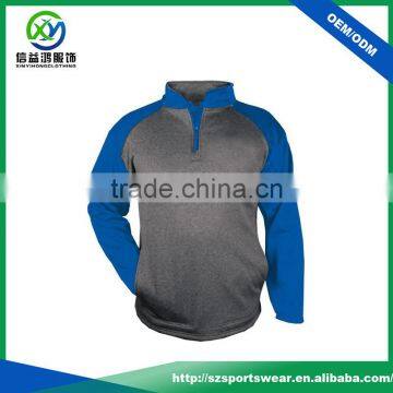 New Style Contrast color 100%Polyester 1 4 Zip Pullover Sweatshirt