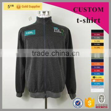 Custom Cheap polyester&cotton men's slim fit zip up hoodie with pockets