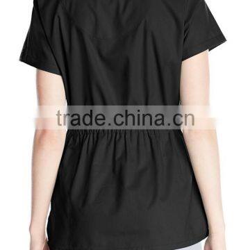 Women's Button-front Scrub Top Longer Length Medical Scrub photo-4