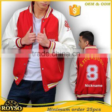 Customize Custom Made Man American Baseball Bomber Cheap Varsity College Wholesale Team Football Fashion School Uniforms Jackets