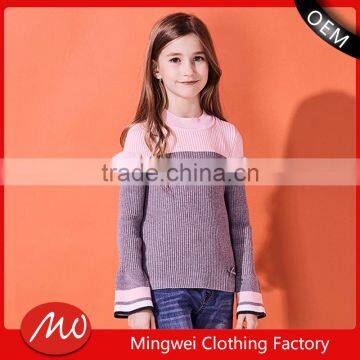 Girls 4-16 years new design long sleeve knitted pullover sweaters with wholesale price