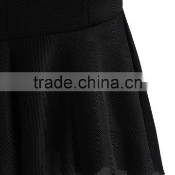 Guangzhou Shandao Wholesaler High Quality Fashion Party Wear Women Summer Black Knee Length Cotton Net Flare Long Skirt photo-3