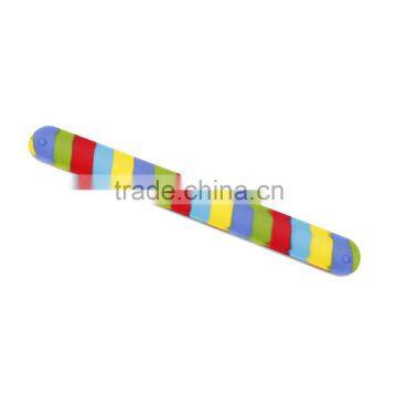 Cartoon figure silicone slap bracelet slogan logo printing snap wristband