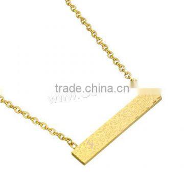 New Stainless Steel jewelry set Necklace Rectangle gold necklaces for women