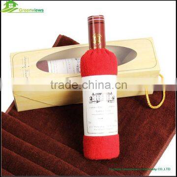 Wine bottle cake shape wholesale towel cake for sale cheap gift cake cotton wine bottle