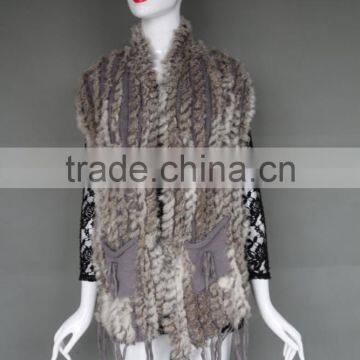 Hot Selling Women Spring Short Vest,Rabbit Fur Vest Wholesale