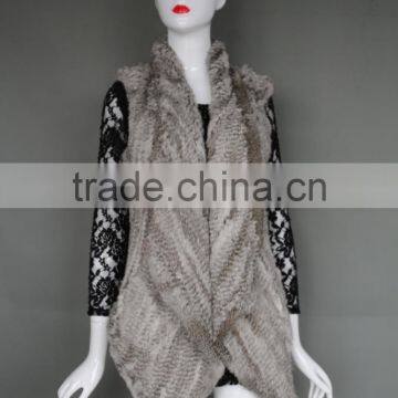 Fashion Ladies Knit Fur Vest/ Spring Outwear Coat With Fine Workmanship