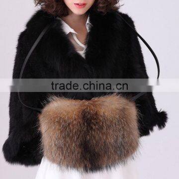 YR785A Fashion Winter Natual Real Raccoon Fur Hand Muff photo-3