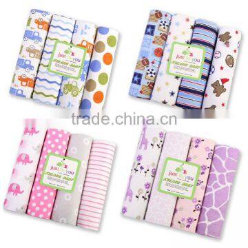 100% cotton flannel printed receiving baby muslin blanket