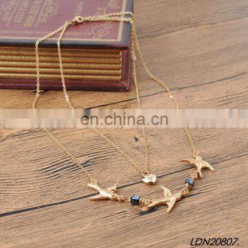 Swallow birds necklace flying birds Layered necklace