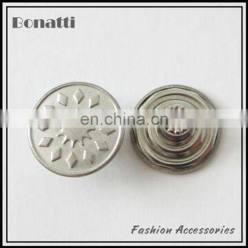 nickel metal jeans button with custom logo