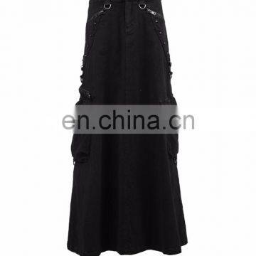 Q-224 Punk Rave industrial gothic maxi skirt