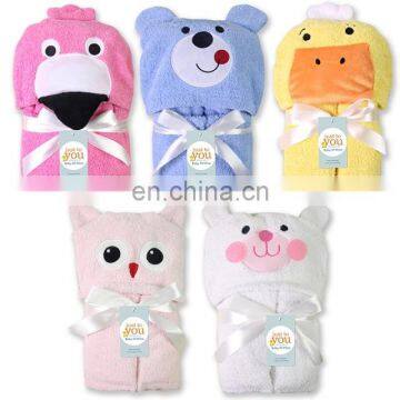 LOW MOQ Cheap Extra Soft 100 Cotton Animal Design Baby Hooded Towel