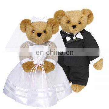 2018 New Valentine Plush Bride & Groom Teddy Bear Fashion Marriage Stuffed Soft Toy Plush Couple Teddy Bear Wedding