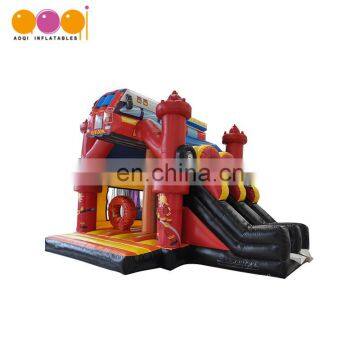 AOQI inflatable bouncer castle manufacturer fire station bouncer for kid