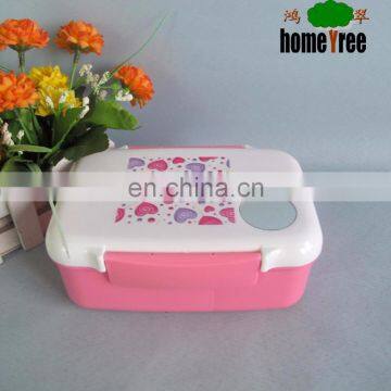Little Girl Rectangle Bento Thermos School Lunch Box With Dividers Spoon